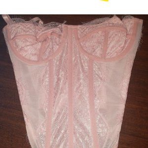 Lace Satin Pushup Corset Lingerie